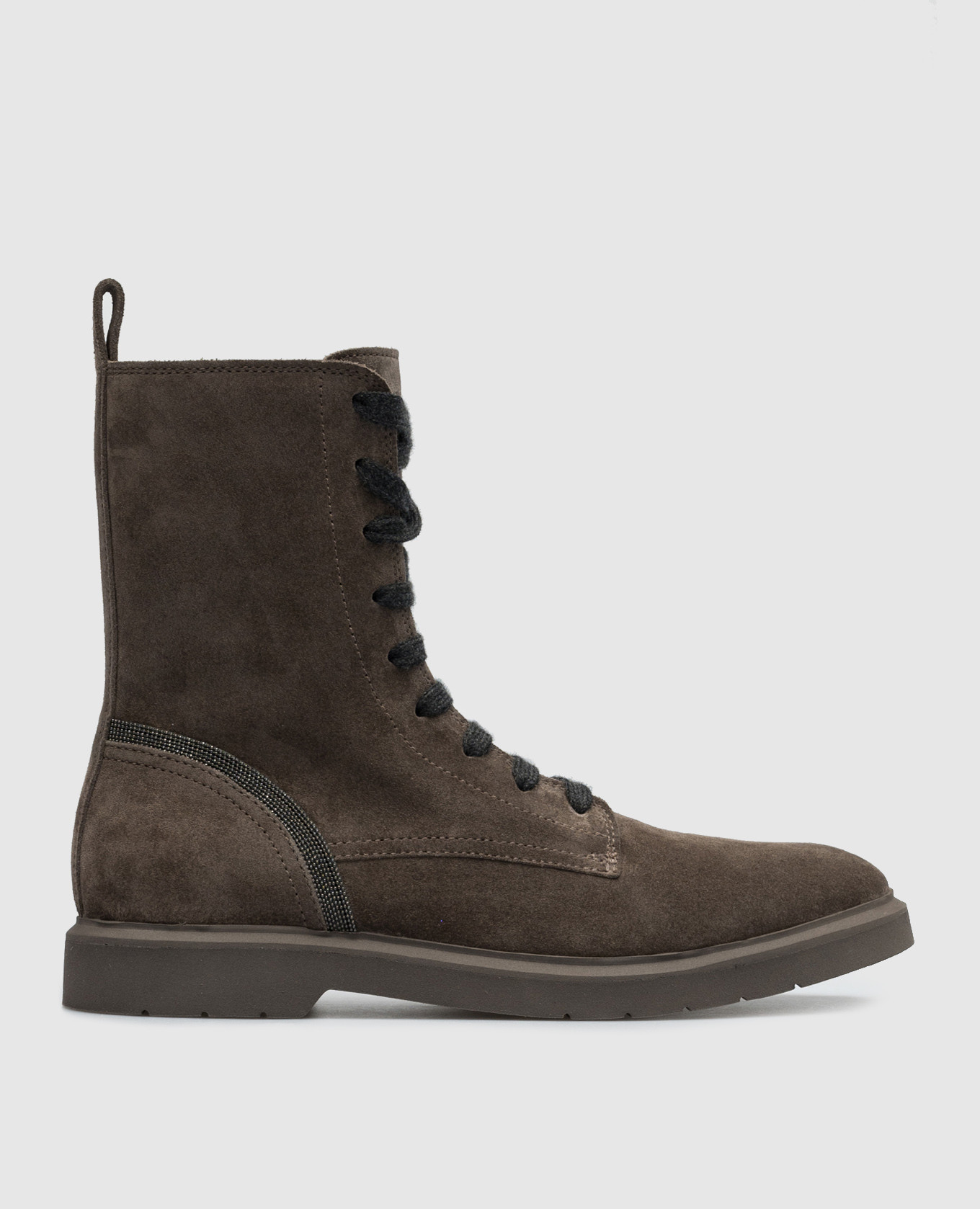 

Brown suede boots with monil chain Brunello Cucinelli