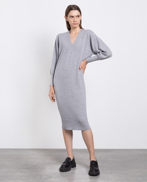 Enrico Mandelli Gray cashmere midi dress A7KD045226
