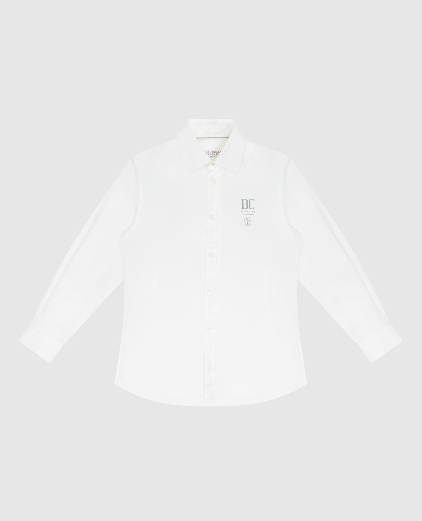 

Children's white shirt with logo print. Brunello Cucinelli