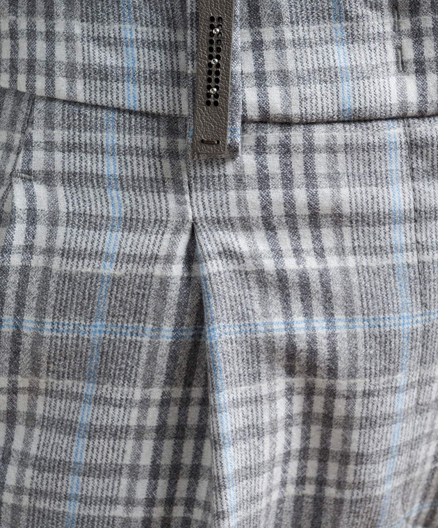 パンツ Peserico Check wool trousers Peserico - Gray checkered wool pants P0462808331 - shop with