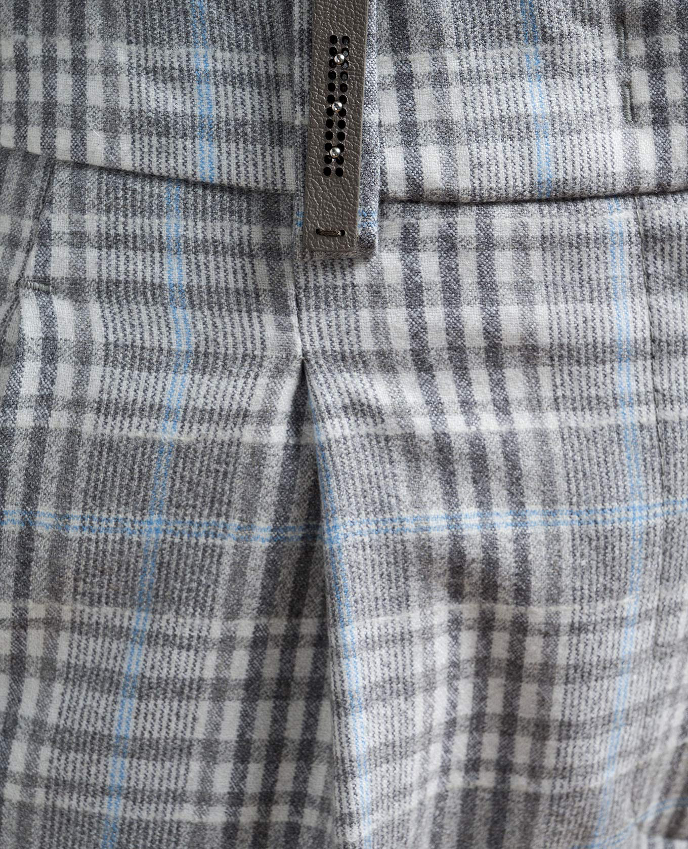 Gray checkered wool pants Peserico 5