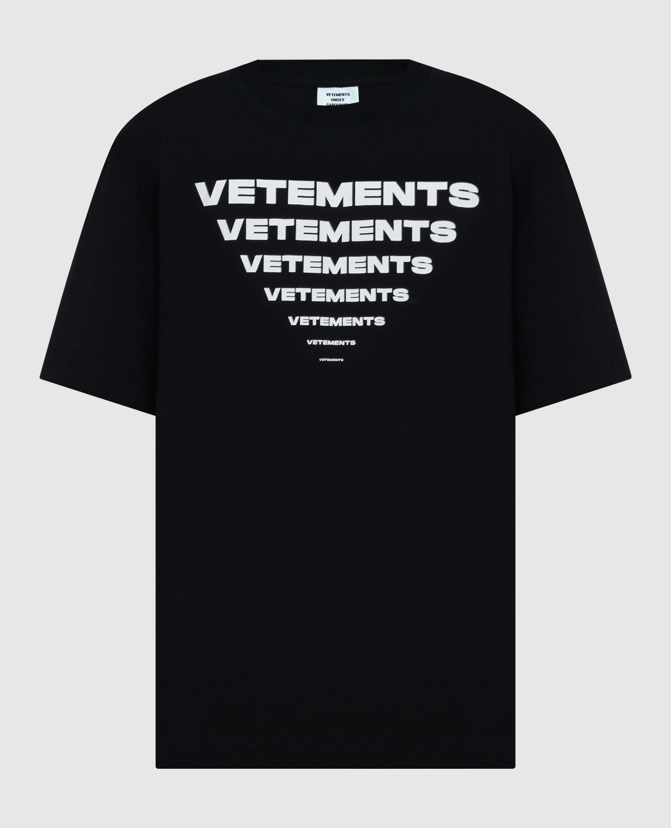 Vetements - Black t-shirt with logo print UE64TR140B - shop with