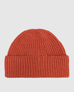 Brunello Cucinelli Cashmere ribbed coral hat M2293900