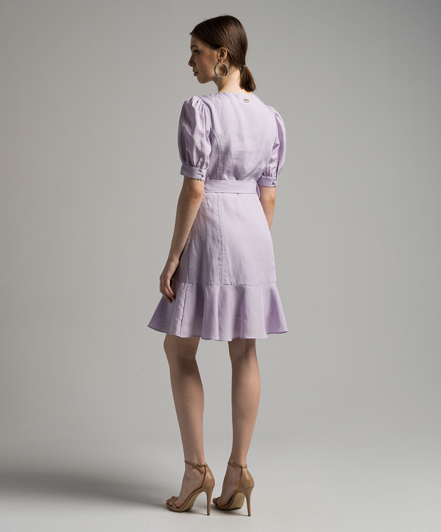 chinese dress ladies Purple Linen Short Sleeve Women Shift Linen Dresses 90922 – SimpleLinenLife main image 1