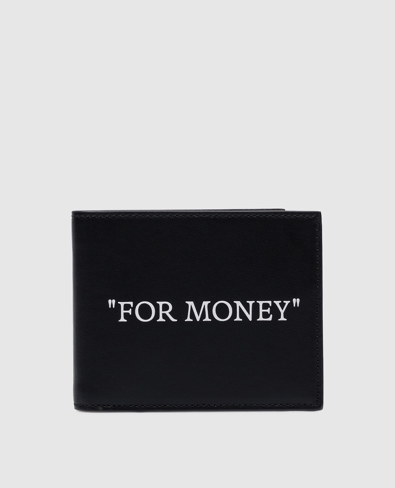 

Black leather purse with contrasting print Off-White