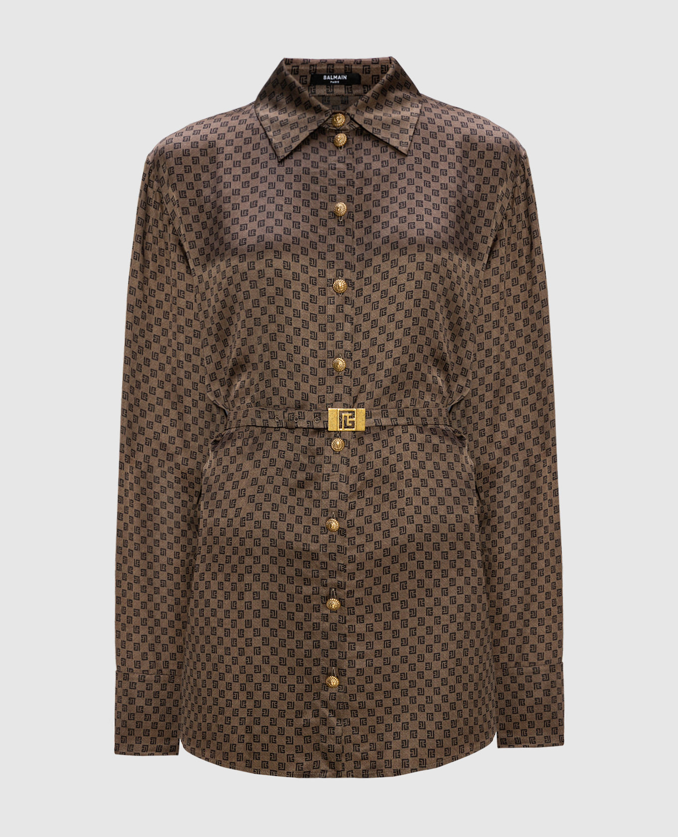 

Brown logo monogram blouse Balmain