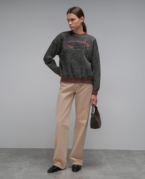 Missoni Silver sweatshirt with lurex and logo embroidery SS23WN03BK027Y