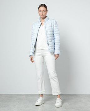 MooRER White HATTIE-COB vest with textured pattern HATTIECOB