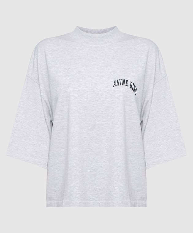 Tシャツ・カットソー ANINE BING TOP (A0811225OFW26) Anine Bing - Gray melange T-shirt with a print A082814062