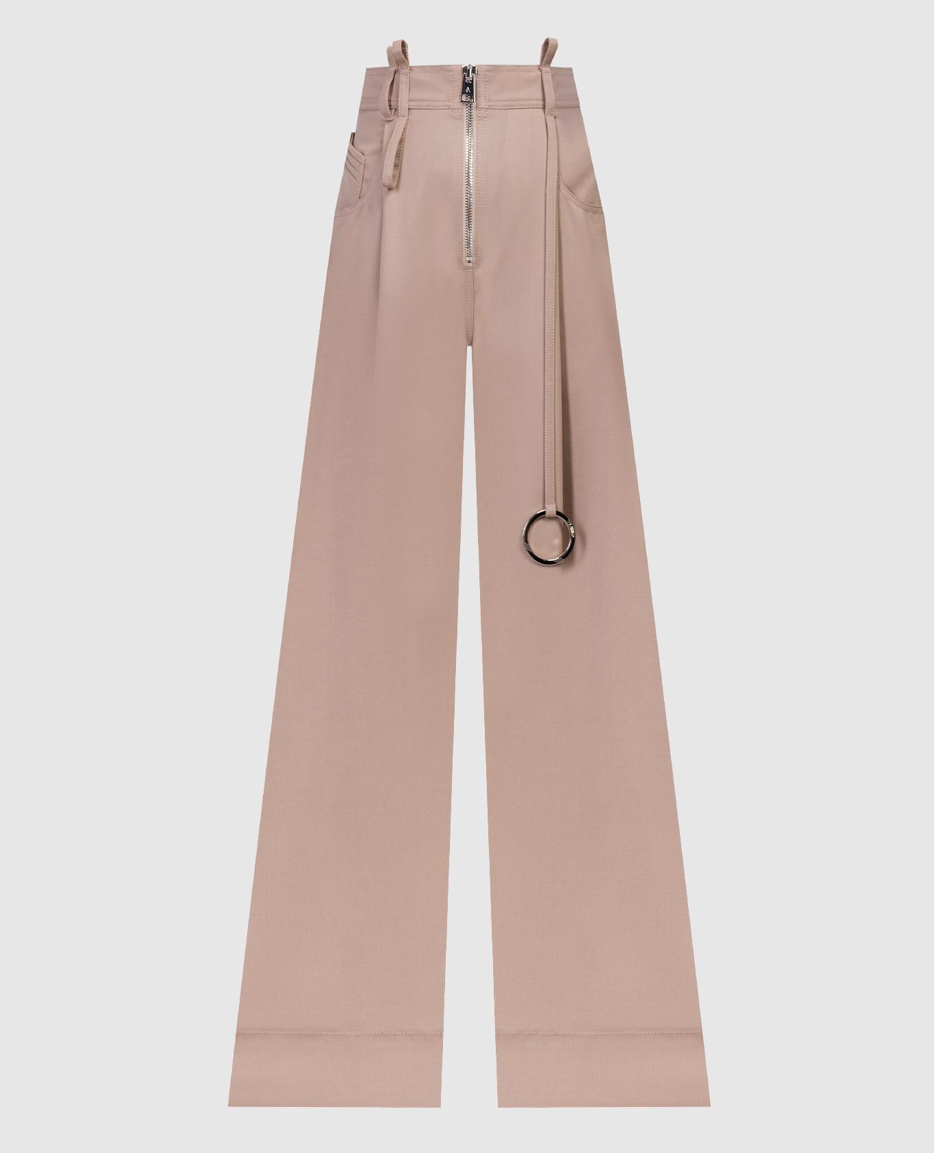 パンツ THE ATTICO Palazzo pants Beige 241WCP148W046 The Attico - Pantalon palazzo beige à logo 241WCP148W046