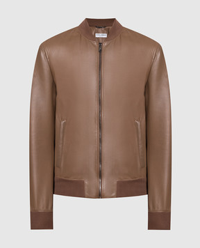 Dolce&Gabbana Brown leather bomber jacket G9PB9LGEZT6