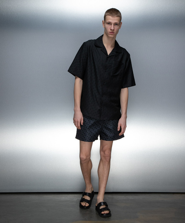 Moda Off White Vestiti Off-White Shorts Da Bagno Neri Con Motivo