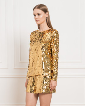 Carolina Herrera Golden blouse with sequins R2211N222SQH