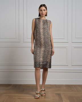 Max Mara Sportmax Beige CUBANO dress in animalistic print CUBANO