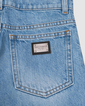 Dolce&Gabbana Children's blue jeans with textured logo L42F59LDC0446