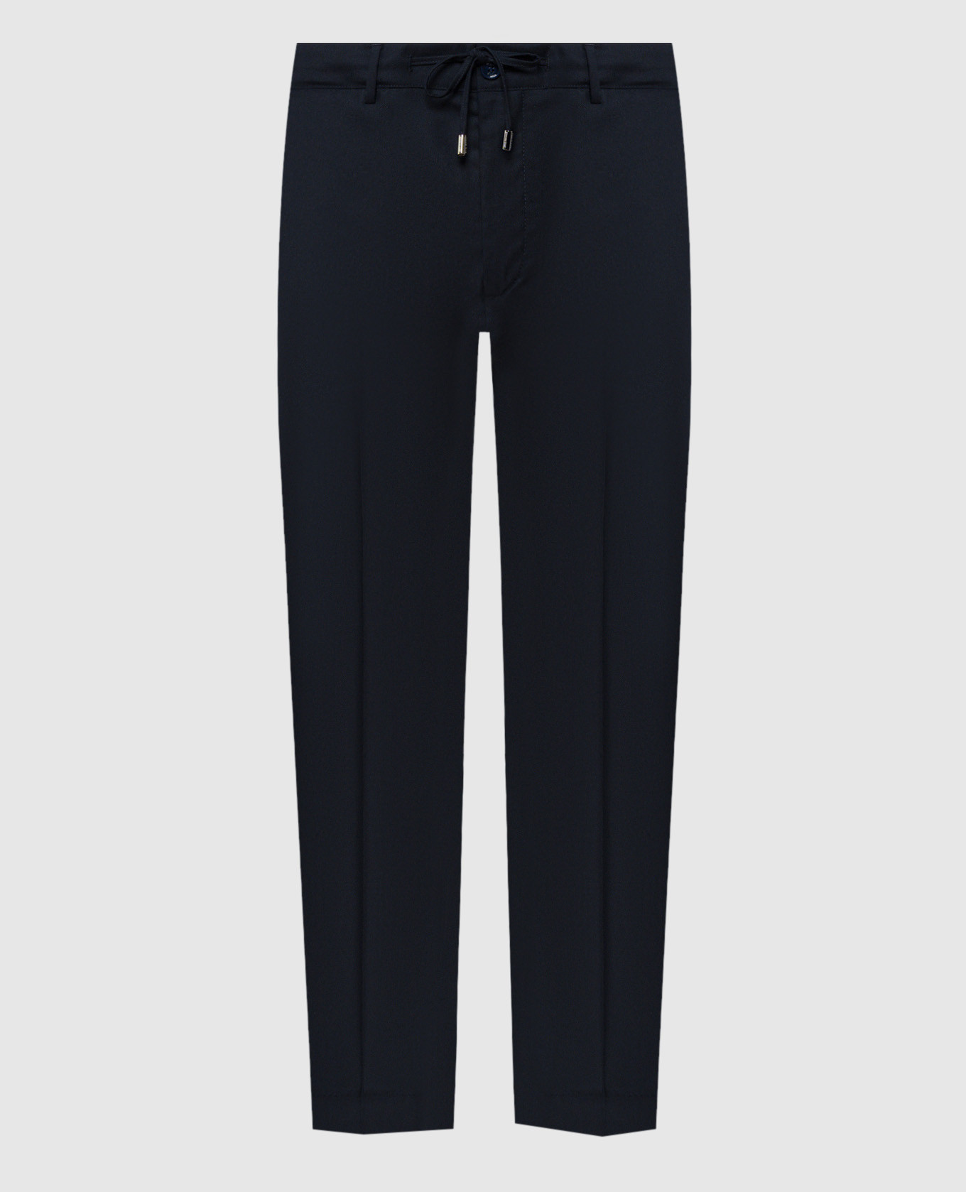 

Blue wool trousers with metallic logo Stefano Ricci