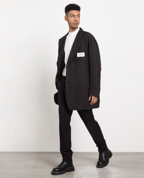 Dolce&Gabbana Black blazer with branded patch G2SH1THUMCA