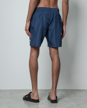 Dolce&Gabbana Blue swim shorts with logo patch M4E45TONO06