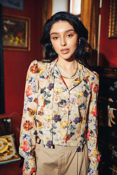 Beige silk blouse with floral print Dolce&Gabbana 6