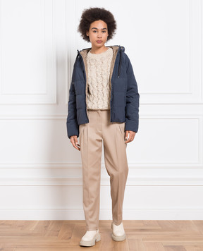 Brunello Cucinelli Beige pants with monil chain MP126P8423
