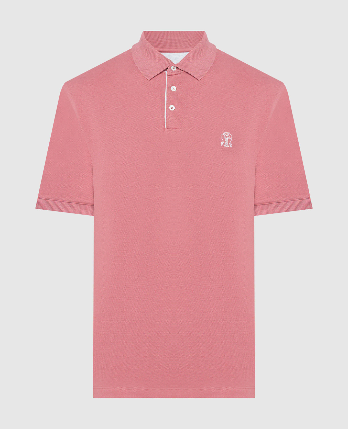 

Pink polo shirt with logo emblem Brunello Cucinelli
