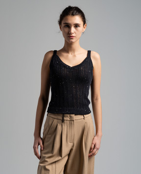 Peserico Blue top with sequins S98124F03