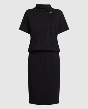Brunello Cucinelli Black midi dress with lurex M41819A94P