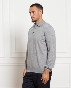 Brunello Cucinelli Gray wool and cashmere polo shirt M2400295