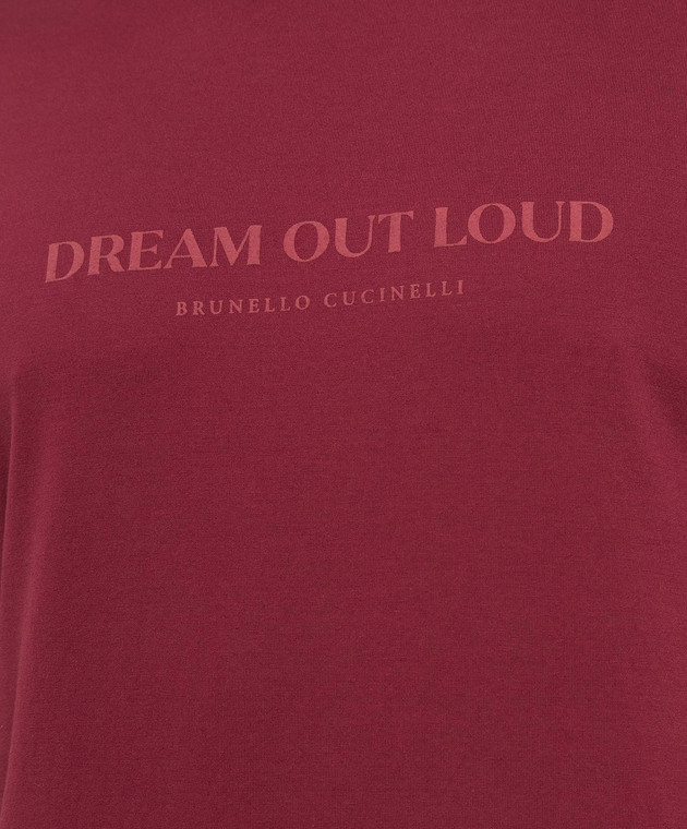 Brunello Cucinelli - Maroon t-shirt with Dream out loud print