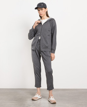 Brunello Cucinelli Gray sports jacket with monil chain MD828SM606