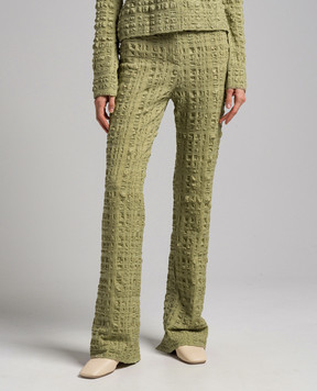 Nanushka Khaki Juna flared pants with a reaper effect NW23PFPA01911