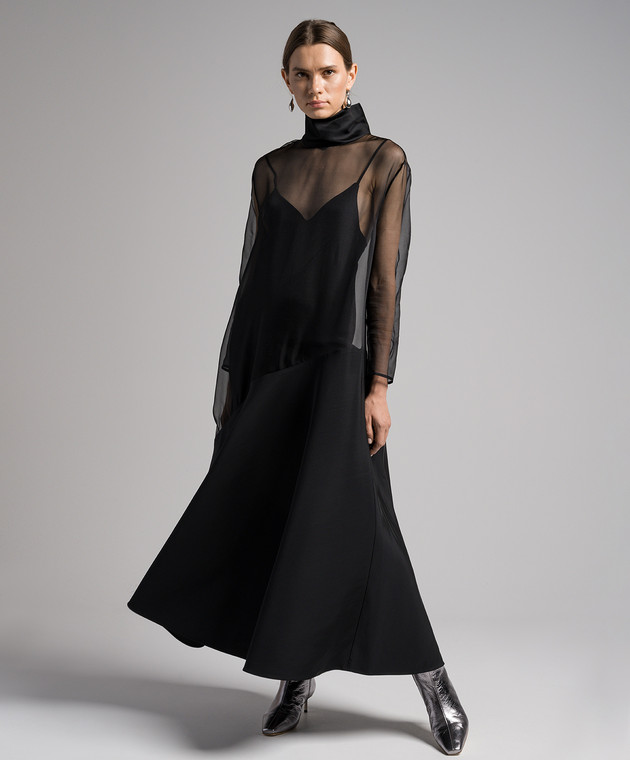 ワンピース KHAITE SS25 (54774092 W4092200) Khaite - Bellamy black combination dress 5365384W384 - shop