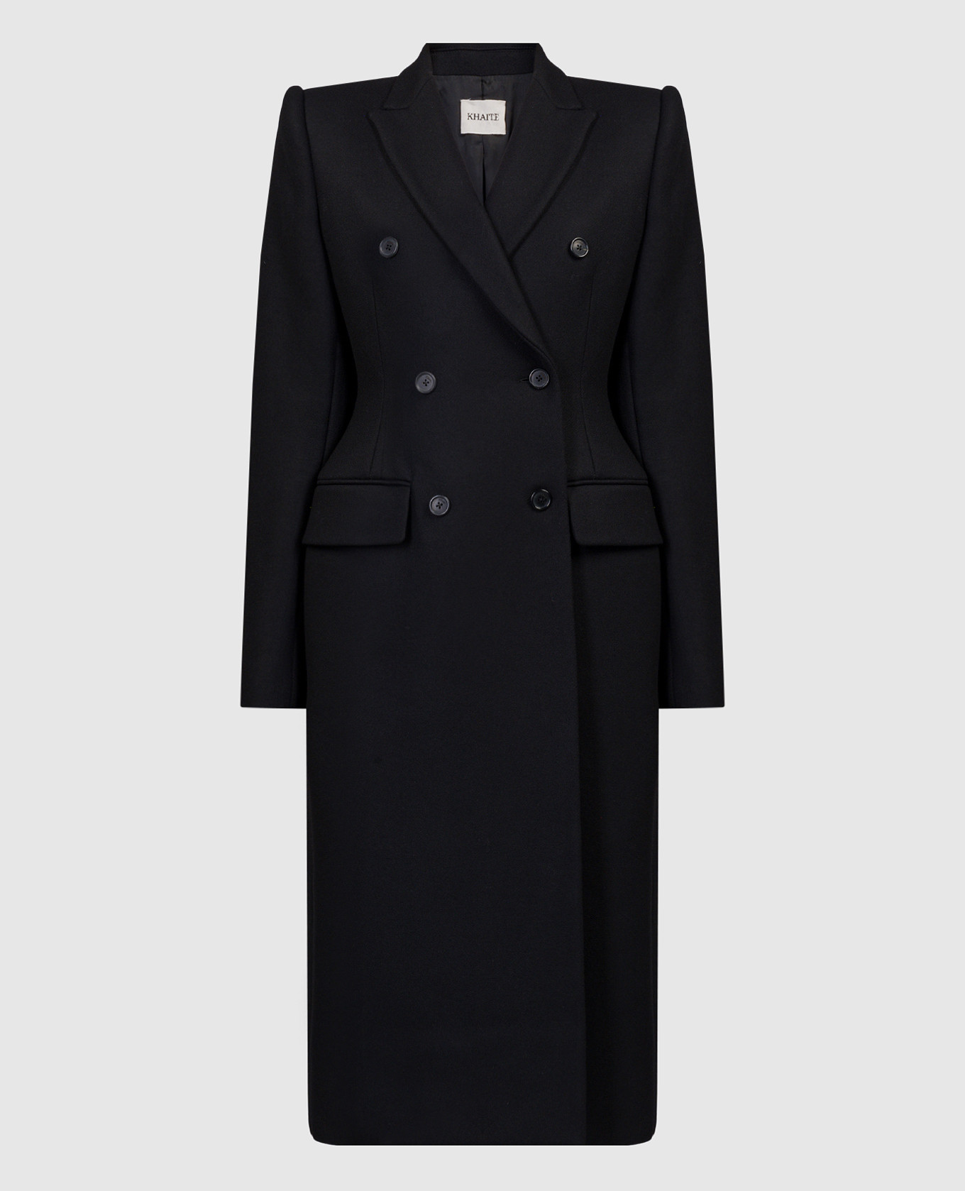 

Carmona Black Double Breasted Coat Khaite, Черный
