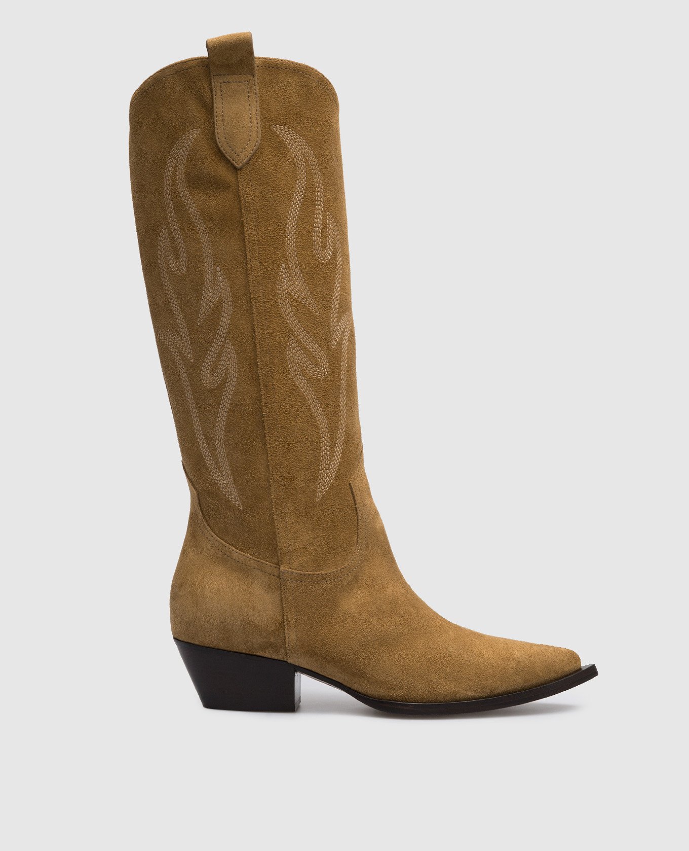 

Brown suede Dallas boots with embroidery Babe Pay Pls