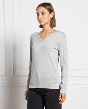 COLOMBO Gray melange cashmere and silk pullover MA04303256JA
