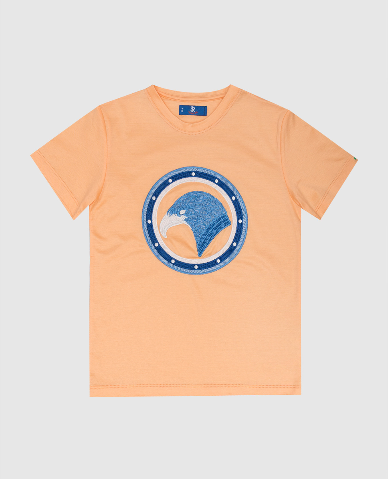 Children's orange t-shirt with logo embroidery stefano ricci
