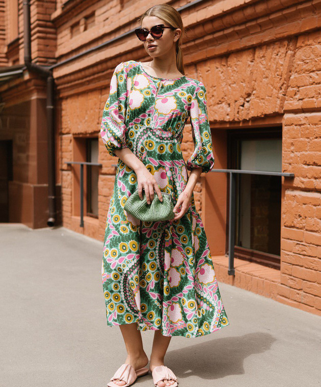 Max Mara Weekend - Green Jupiter dress made of silk with a floral