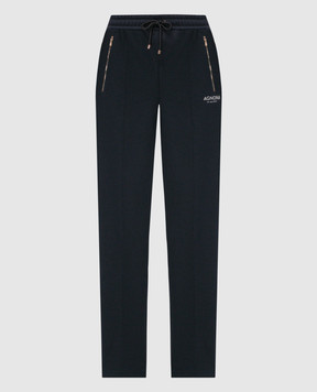Agnona Blue sweatpants with logo print T70613YY2047