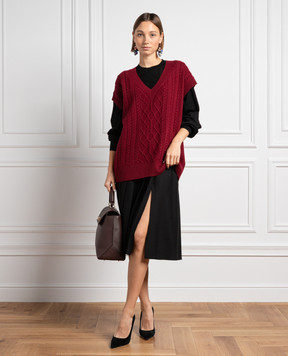 Ballantyne Black pleated wool skirt BLG144UWUNI