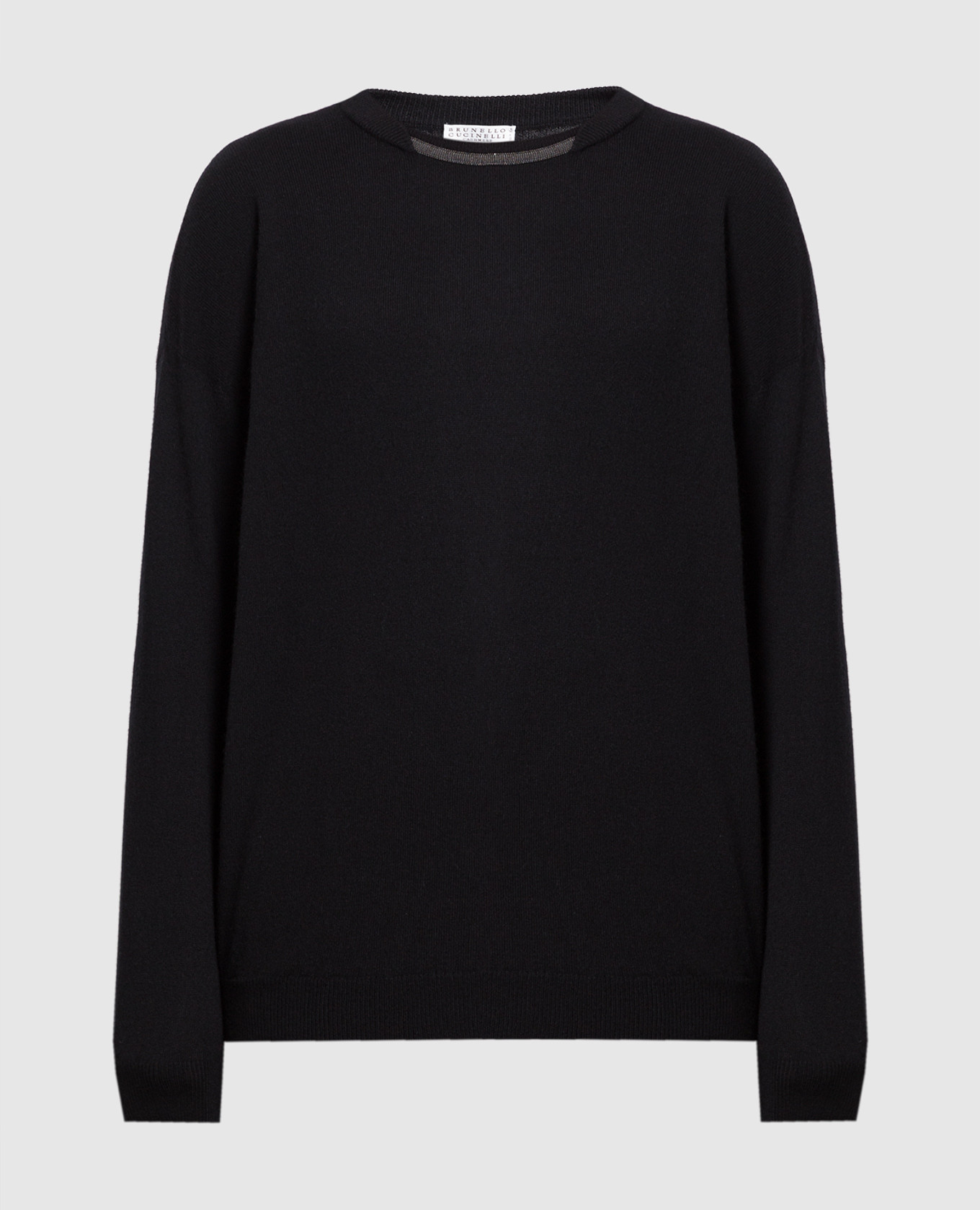 

Black cashmere jumper with eco-brass Brunello Cucinelli, Черный