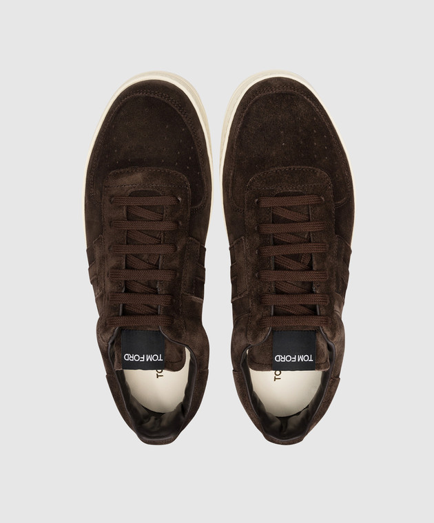 Tom Ford - RADCLIFFE logo sneakers in brown suede