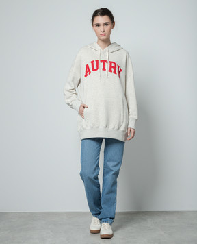AUTRY Gray hoodie with logo embroidery A24EHOPW525M
