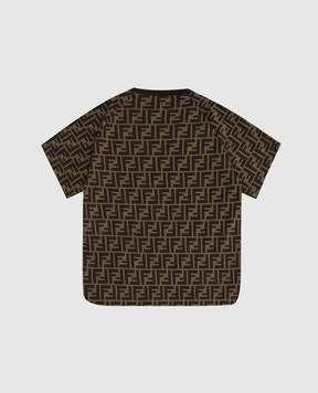Fendi Children's T-shirt in FF print with logo embroidery JUI015ACZS57