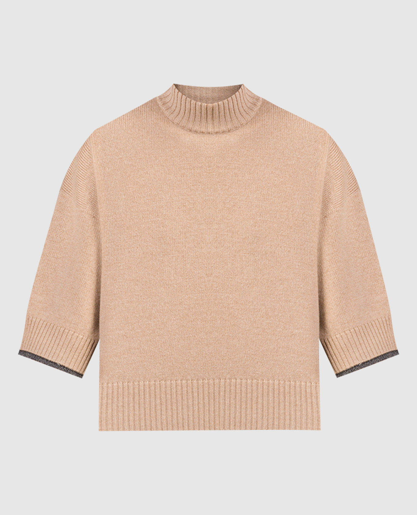 

Brown cashmere jumper with monil chain Brunello Cucinelli