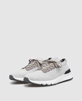 Brunello Cucinelli Gray textile sneakers MZUPMBO252