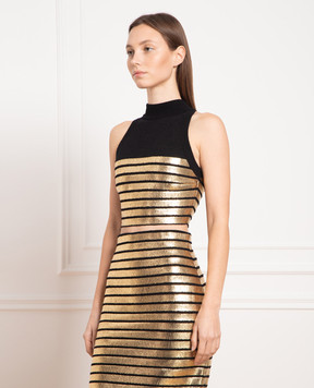 Balmain Black striped top AF1AB021KD52
