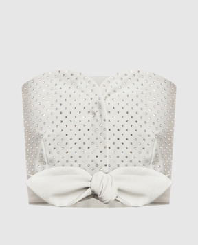 Philosophy di Lorenzo Serafini Gray top with Swarovski crystals A08152126