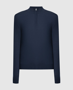 Cashmere&Whiskey Blue merino wool jumper 77397
