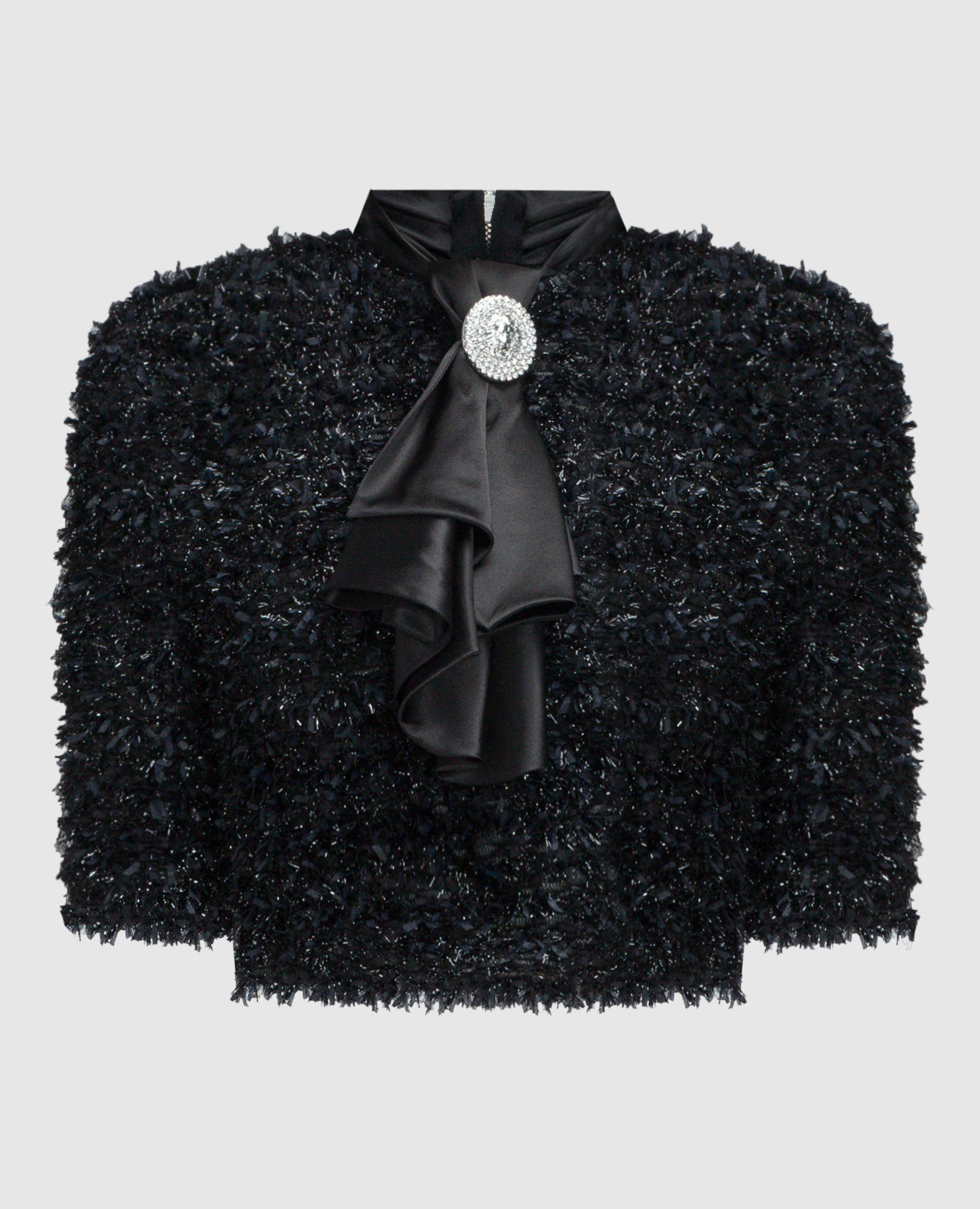 

Black Silk Ascot Collar Top Balmain