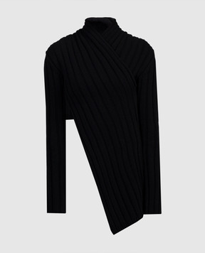 Gauchere Black top made of wool with slits M22327570451